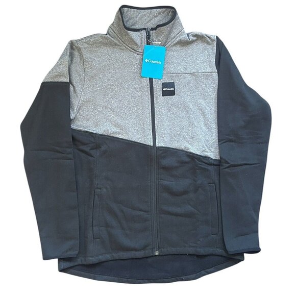 COLUMBIA Women's Columbia Lodge Hybrid Full Zip Color Block Black Grey Large - Picture 1 of 10